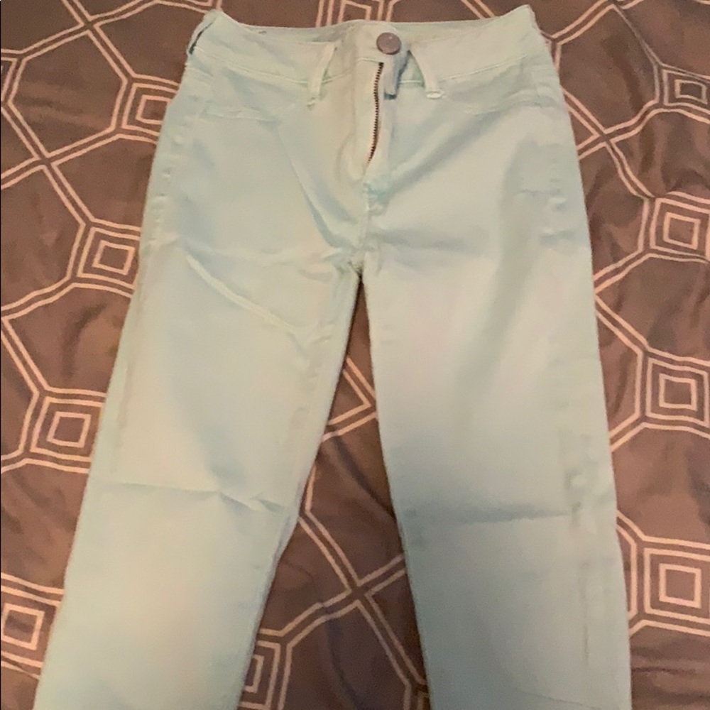 American Eagle Neon Blue Capris